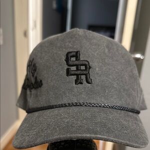 Gray and Black Baseball Cap with Embroidered Logo